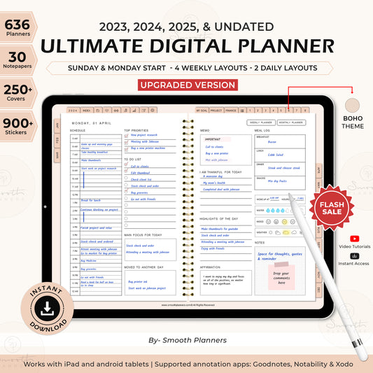 Ultimate Digital Planner | 2023, 2024, 2025 + Undated - Boho